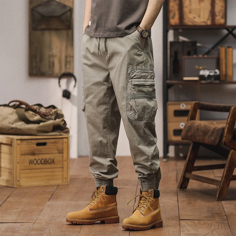 Men's Trendy Retro Casual Work Pants Elastic Versatile Autumn Winter Solid Color Washed with Multiple Pockets Ankle Cuffs
Men's Trendy Retro Casual Work Pants Elastic Versatile Autumn Winter Solid Color Washed with Multiple Pockets Ankle Cuffs