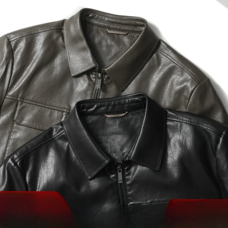 Мужская кожаная куртка American Sle класса люкс с гибким воротником, универсальная, осенняя, модная верхняя одежда из искусственной кожи, с длинными рукавами, повседневная
Мужская кожаная куртка American Sle класса люкс с гибким воротником, универсальная, осенняя, модная верхняя одежда из искусственной кожи, с длинными рукавами, повседневная