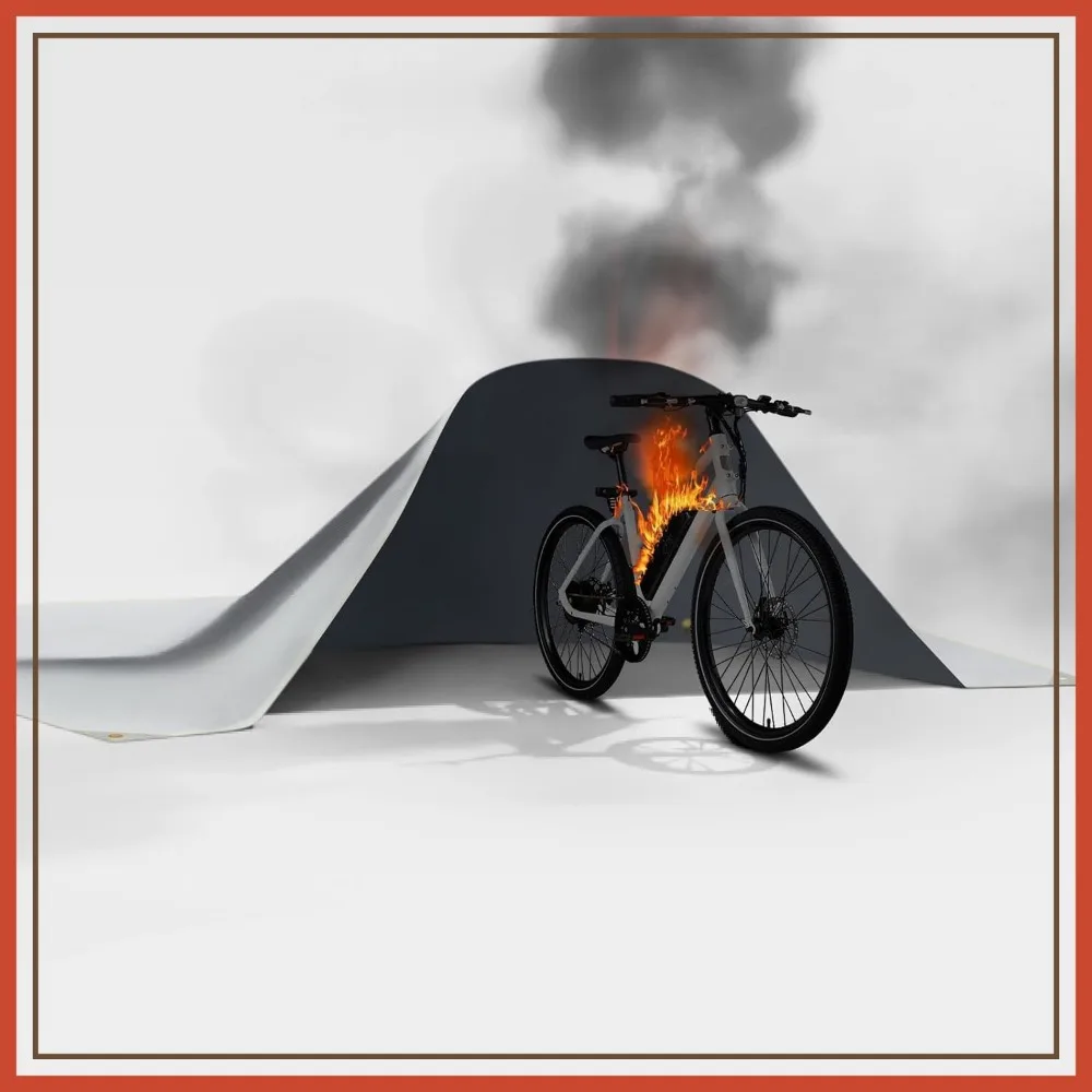 Fireproof Battery Cover, Fast Isolate & Extinguish Small Fires, Fire Blanket for E-Scooter & E-Bike, 118x118 in Grey
Fireproof Battery Cover, Fast Isolate & Extinguish Small Fires, Fire Blanket for E-Scooter & E-Bike, 118x118 in Grey