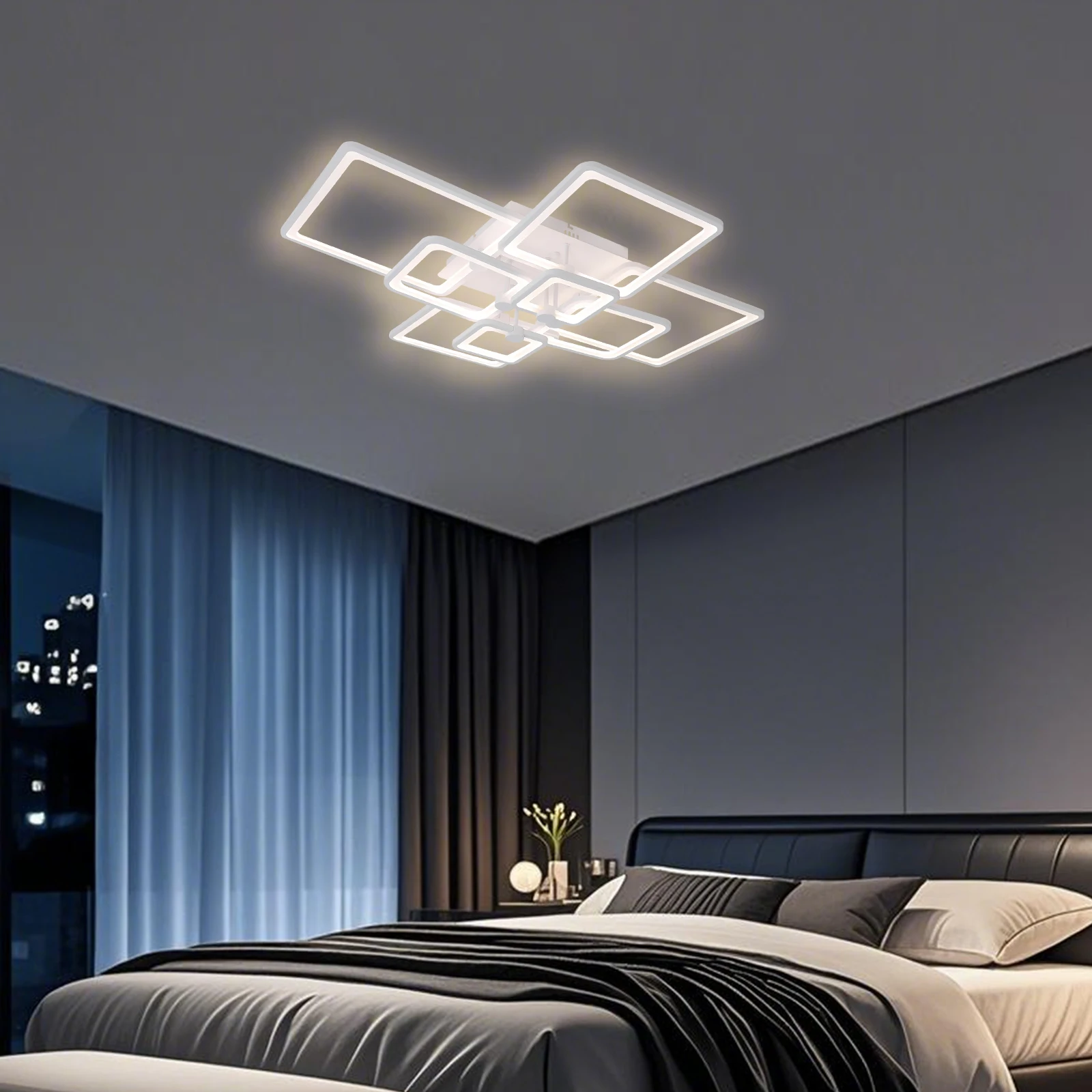 8-Head Acrylic Iron Ceiling Light, AC100-265V White Dimming Ceiling Light Fixture with Remote Control Ceiling Mount for Bedrooms 
8-Head Acrylic Iron Ceiling Light, AC100-265V White Dimming Ceiling Light Fixture with Remote Control Ceiling Mount for Bedrooms