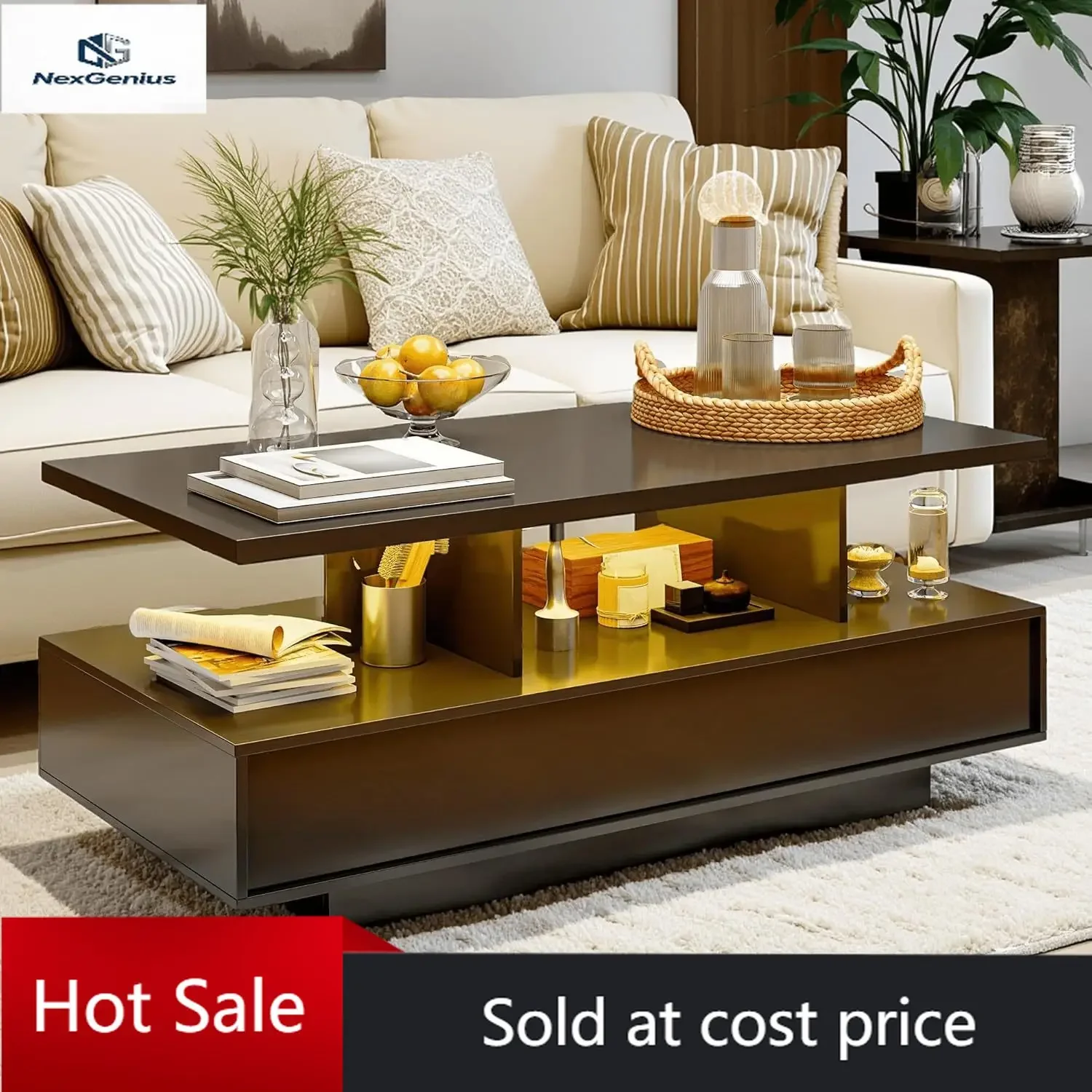 Coffee Table with Storage, 2-Tier LED Coffee Tables for Living Room with APP & Remote Control, Modern Coffee Table with Over 60,
Coffee Table with Storage, 2-Tier LED Coffee Tables for Living Room with APP & Remote Control, Modern Coffee Table with Over 60,