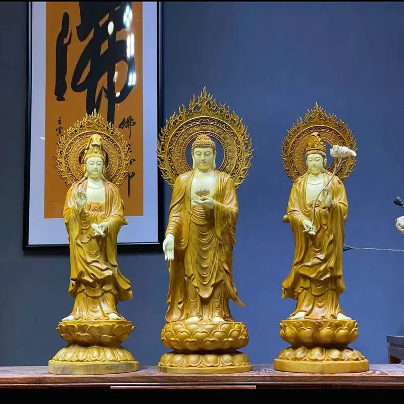 Fragrant camphor wood Buddha statue, Tathagata Guanyin Western Three Saints Buddhist Church, living room, clubhouse office
Fragrant camphor wood Buddha statue, Tathagata Guanyin Western Three Saints Buddhist Church, living room, clubhouse office