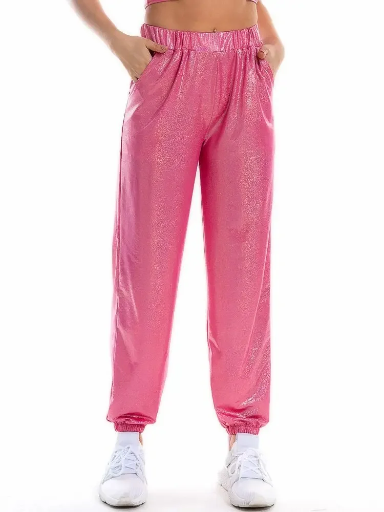 Reflective Women High Waist Metallic Jogger Pants Trousers Shiny Holographic Loose Pants Hip Hop Dance Pants Bottoms Streetwear
Reflective Women High Waist Metallic Jogger Pants Trousers Shiny Holographic Loose Pants Hip Hop Dance Pants Bottoms Streetwear
