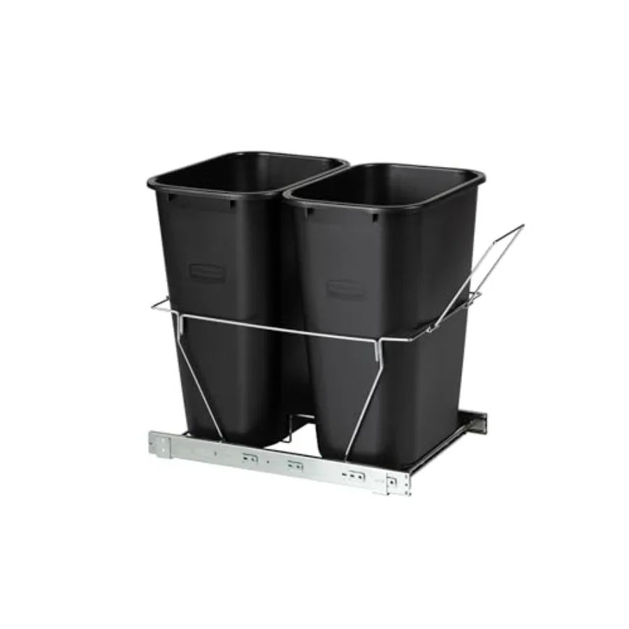 Kitchen Cabinet Pull-Out Trash Can and Recycling Bin, 20-Gallon, Black, Under Sink Trash/ Recycling, for Home/Kitchen/Bathroom/
Kitchen Cabinet Pull-Out Trash Can and Recycling Bin, 20-Gallon, Black, Under Sink Trash/ Recycling, for Home/Kitchen/Bathroom/