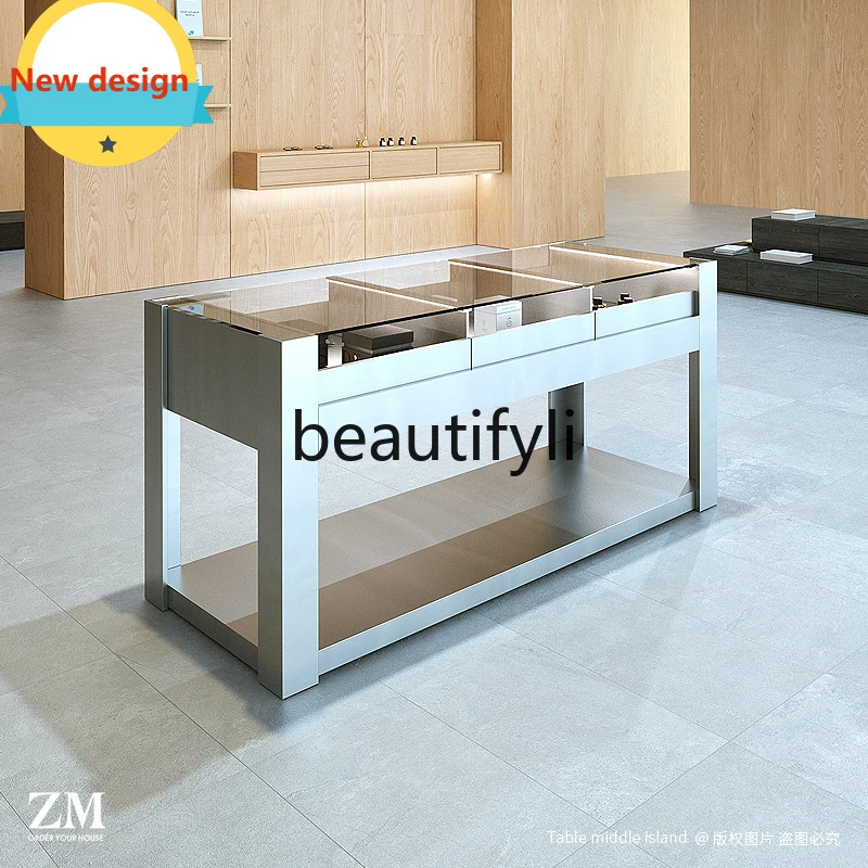 A139 Island Glass Jewelry Cabinet Stainless Steel Brushed Jewelry Display Showcase
A139 Island Glass Jewelry Cabinet Stainless Steel Brushed Jewelry Display Showcase