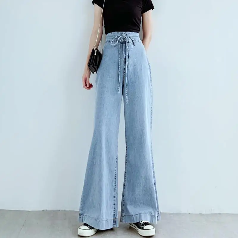 New Summer Women High Rise Tummy Control Jeans Korean Fashion Loose Fit Versatile Straight Leg Wide Leg Floor Length Denim Pants
New Summer Women High Rise Tummy Control Jeans Korean Fashion Loose Fit Versatile Straight Leg Wide Leg Floor Length Denim Pants