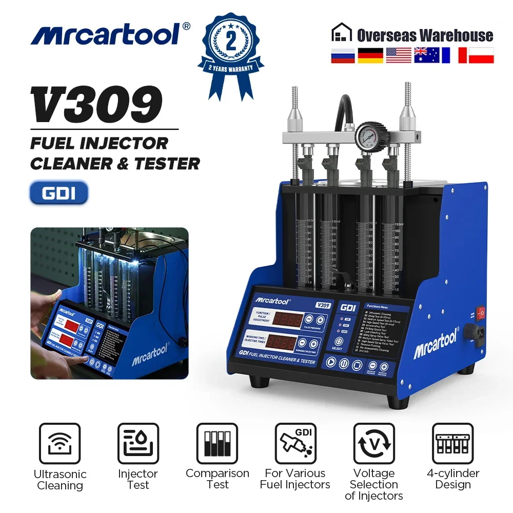 MR CARTOOL V309 GDI Fuel Injector Cleaner & Tester High Pressure TFSI TSI Car Nozzle Injector Ultrasonic Cleaning Machine
MR CARTOOL V309 GDI Fuel Injector Cleaner & Tester High Pressure TFSI TSI Car Nozzle Injector Ultrasonic Cleaning Machine