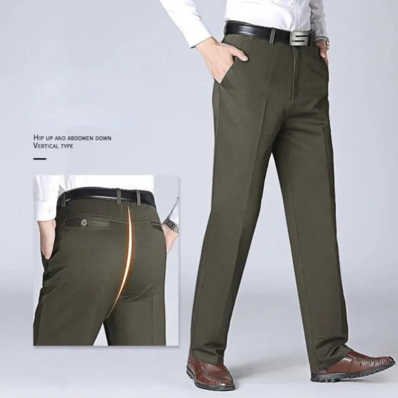 Men's Office Business 100% Cotton Pants Summer Thin & Autumn Thick High Waist Straight Loose Solid Bland Suit Slacks KOACUS
Men's Office Business 100% Cotton Pants Summer Thin & Autumn Thick High Waist Straight Loose Solid Bland Suit Slacks KOACUS