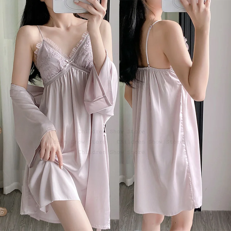 Princess Style Nightdress Robe Set Rayon Homewear Women Sexy Lace Trim Kimono Gown Intimate Lingerie Sleepwear Loungewear
Princess Style Nightdress Robe Set Rayon Homewear Women Sexy Lace Trim Kimono Gown Intimate Lingerie Sleepwear Loungewear
