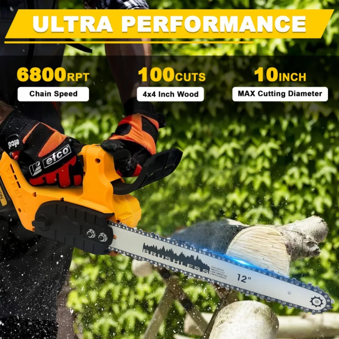 12" Brushless High Speed One-Hand Chainsaw, Adjustable Cordless Logging Pruning Power Tool For DeWALT 20V Battery
12" Brushless High Speed One-Hand Chainsaw, Adjustable Cordless Logging Pruning Power Tool For DeWALT 20V Battery