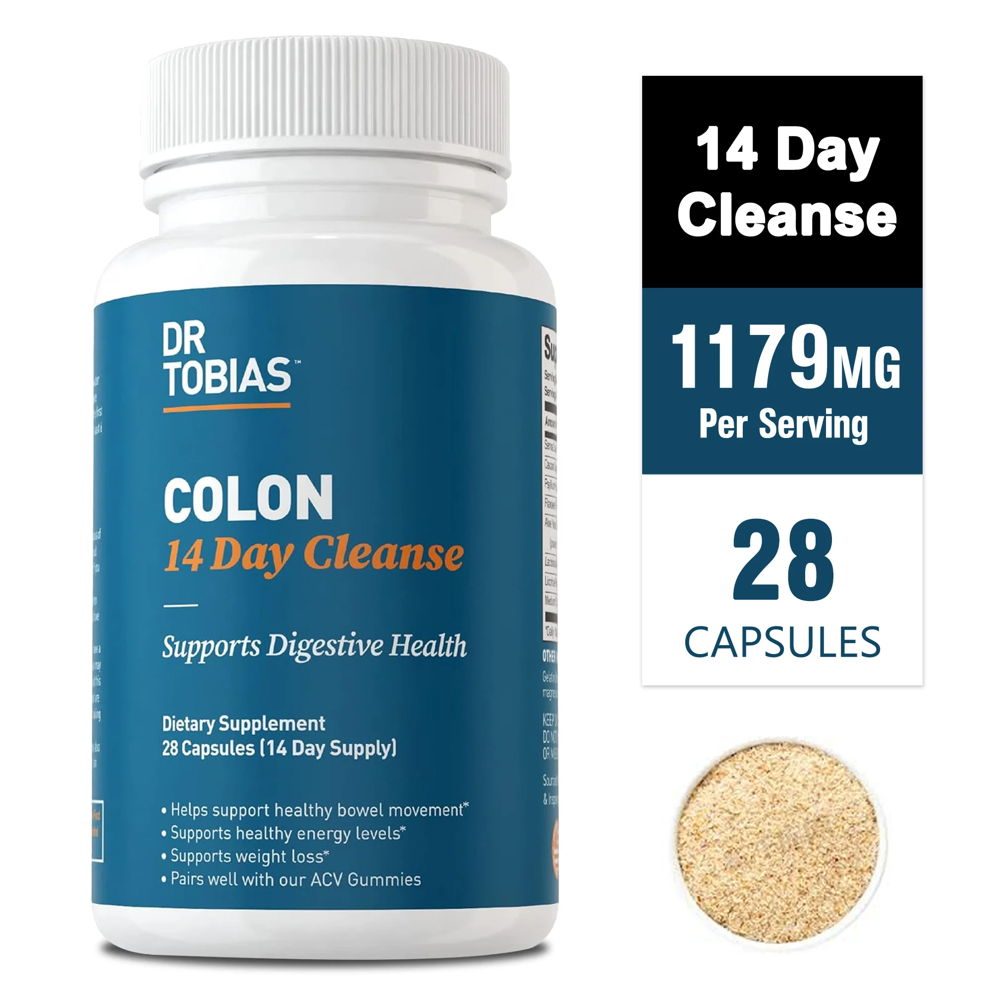 14-day Cleanse and Detox - Full Body Colon, Digestive Regulation and Gut Health for Men and Women, 28 Capsules
14-day Cleanse and Detox - Full Body Colon, Digestive Regulation and Gut Health for Men and Women, 28 Capsules