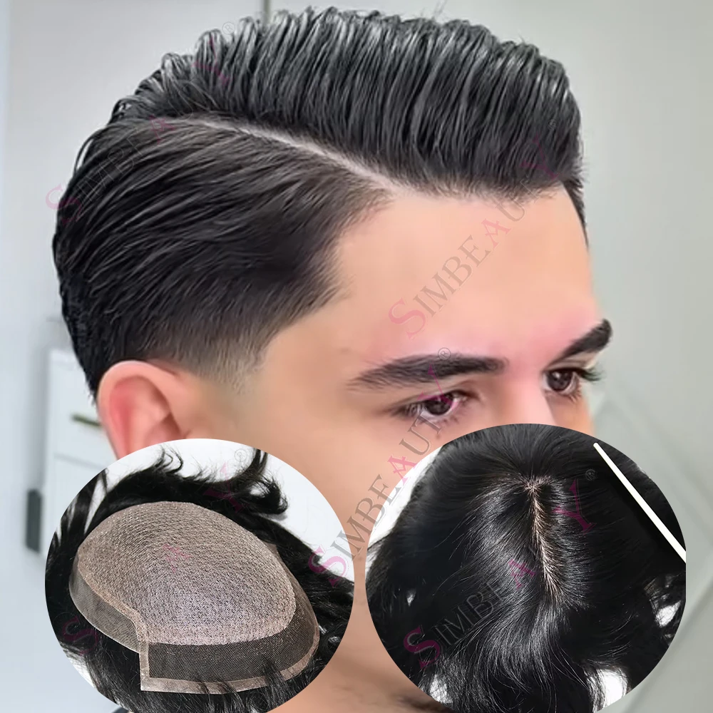 Men's Realistic Silk Top Base Toupee Breathable Swiss Lace Front Natural Black Human Hair Wavy Hairpiece Replacement Prosthesis
Men's Realistic Silk Top Base Toupee Breathable Swiss Lace Front Natural Black Human Hair Wavy Hairpiece Replacement Prosthesis