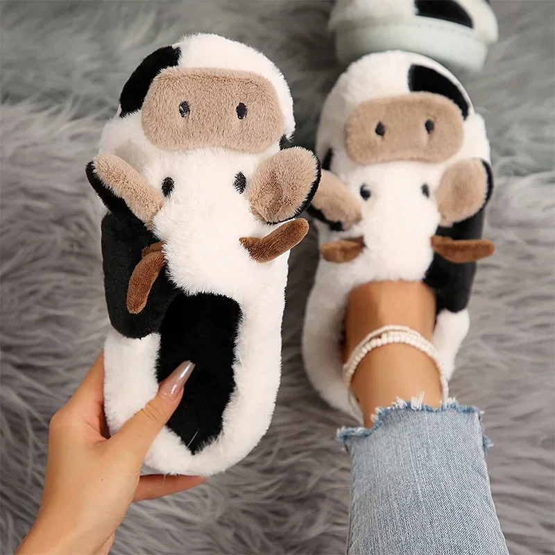 Ladies' Winter Slippers Cute Cartoon Heart Animal Cow Fur Warm Cotton Anti-Slip Home Comfortable Girls' Footwear
Ladies' Winter Slippers Cute Cartoon Heart Animal Cow Fur Warm Cotton Anti-Slip Home Comfortable Girls' Footwear