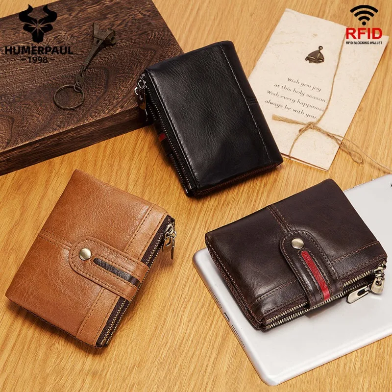 Business Men's Wallet Genuine Leather Wallets High Quality Hasp Double Zipper Coin Purse Luxury Design Card Holder Short Wallet
Business Men's Wallet Genuine Leather Wallets High Quality Hasp Double Zipper Coin Purse Luxury Design Card Holder Short Wallet