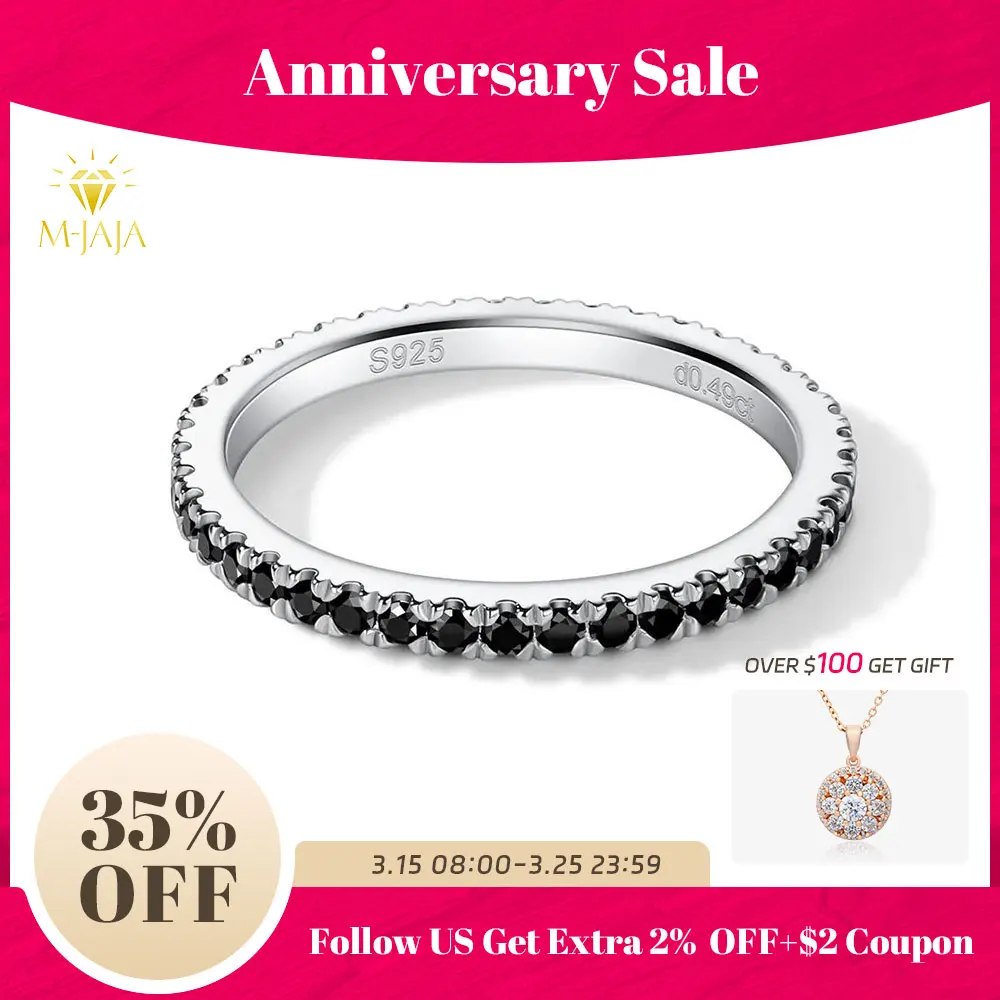 M-JAJA Black Moissanite Ring Eternity Wedding Band for Women S925 Sterling Silver Lab Diamond Stackable Engagement Rings Jewelry
M-JAJA Black Moissanite Ring Eternity Wedding Band for Women S925 Sterling Silver Lab Diamond Stackable Engagement Rings Jewelry