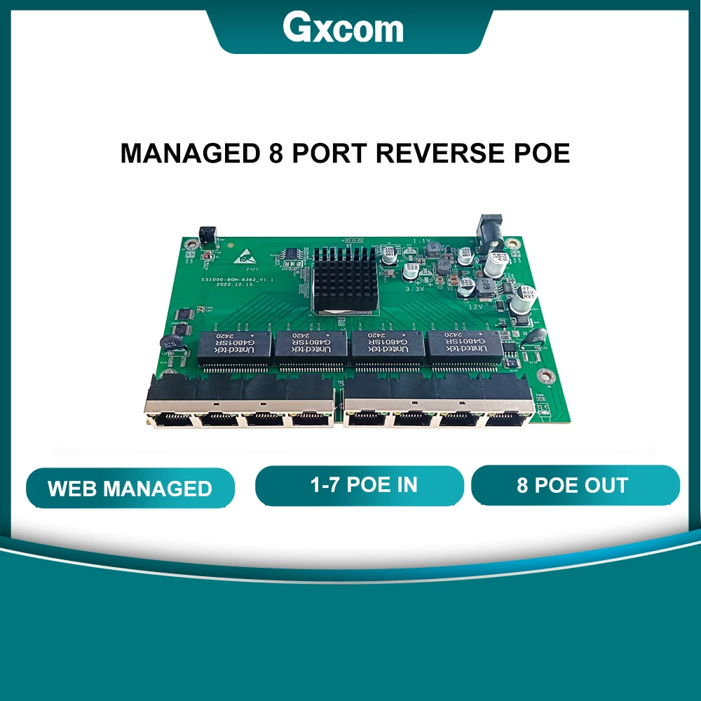 REALTEK, новое обновление, 8 портов, Реверсивный коммутатор, управляемый веб-сеть poe PCBA vlan / IGMP/ SNMP /POE IN OFF
REALTEK, новое обновление, 8 портов, Реверсивный коммутатор, управляемый веб-сеть poe PCBA vlan / IGMP/ SNMP /POE IN OFF