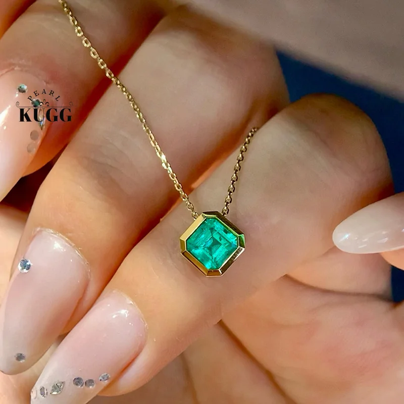 KUGG 100% 18K Yellow Gold Necklace Elegant Style Real Natural Emerald Necklace for Women Anniversary Gift High Gemstone Jewelry
KUGG 100% 18K Yellow Gold Necklace Elegant Style Real Natural Emerald Necklace for Women Anniversary Gift High Gemstone Jewelry