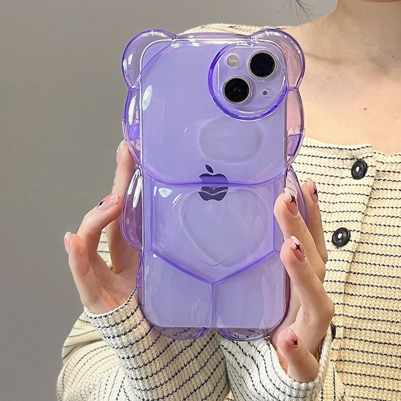 Ins Japan Cute 3D Bear Transparent Phone Case For iPhone 15 11 14 13 12 Pro Max XS Max Cartoon Candy Color Shockproof Soft Cover
Ins Japan Cute 3D Bear Transparent Phone Case For iPhone 15 11 14 13 12 Pro Max XS Max Cartoon Candy Color Shockproof Soft Cover