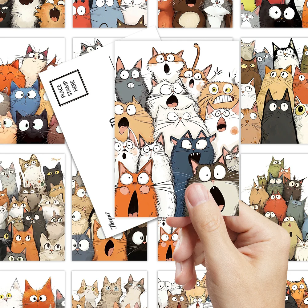 16pcs Cute Stackable Cat Postcards,New Year Gift, Christmas Gift, Living Room Decoration, Bedroom Decoration, High-Quality Cards
16pcs Cute Stackable Cat Postcards,New Year Gift, Christmas Gift, Living Room Decoration, Bedroom Decoration, High-Quality Cards