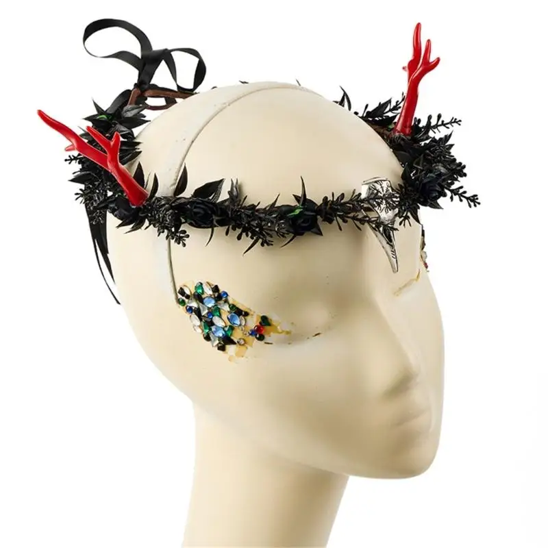 39BB Punk Hairband Floral Antler Design Hairhoop For Halloween Party Photo Dressingup
39BB Punk Hairband Floral Antler Design Hairhoop For Halloween Party Photo Dressingup