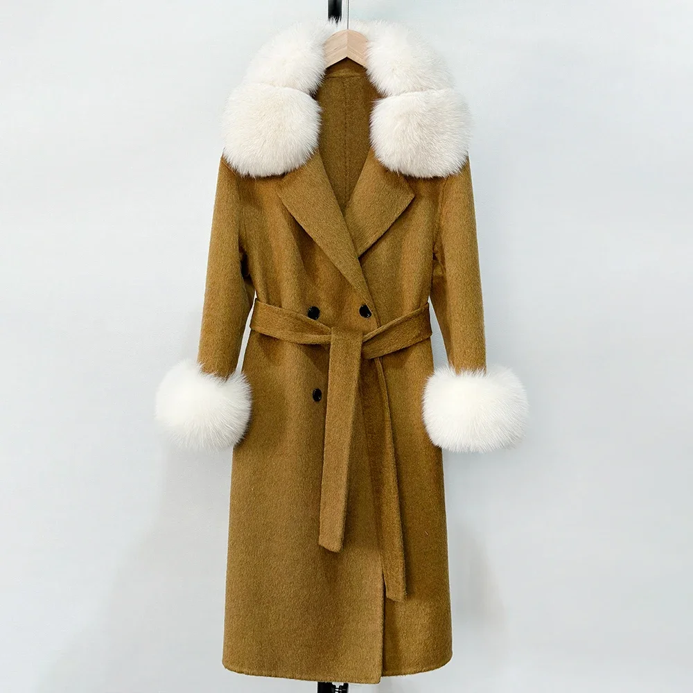 Woolen Jacket Natural Real Fox Fur Collar Wool Blends Coat Fur Cuffs Women Autumn Winter Cashmere Outerwear Reality Fur Jacket
Woolen Jacket Natural Real Fox Fur Collar Wool Blends Coat Fur Cuffs Women Autumn Winter Cashmere Outerwear Reality Fur Jacket