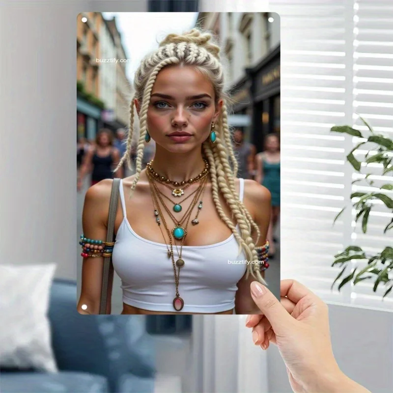 Rustic Retro Advertising Sign for Home Decor,2D Flat, Metal Sign Plate - Modern Minimalist Decor with Elegant Female Portrait, D
Rustic Retro Advertising Sign for Home Decor,2D Flat, Metal Sign Plate - Modern Minimalist Decor with Elegant Female Portrait, D