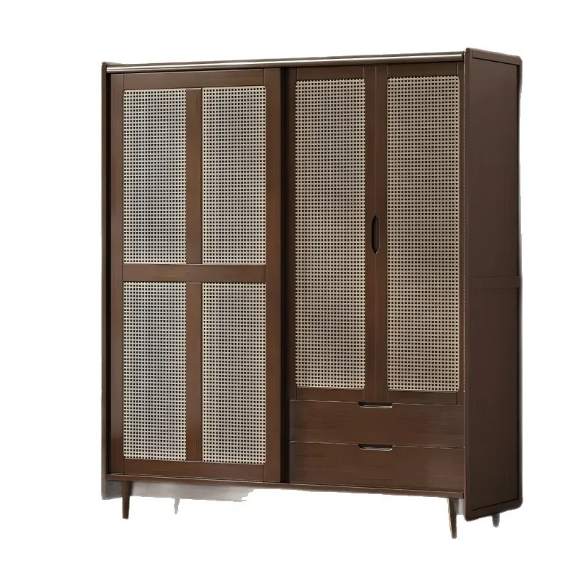 Yjq Solid wood rattan wardrobe with drawers Sliding door Simple wabi sandy wind New Chinese retro home storage cabinet
Yjq Solid wood rattan wardrobe with drawers Sliding door Simple wabi sandy wind New Chinese retro home storage cabinet