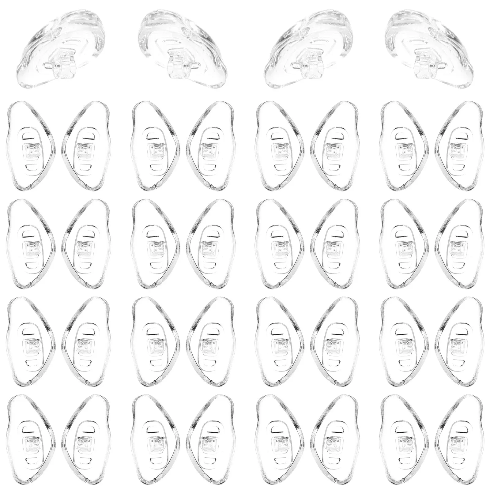 20 пар силиконовых накладок для носоупоров очков, нескользящие, комфортные, подходят для всех типов очков, защитные подушечки для переносицы
20 пар силиконовых накладок для носоупоров очков, нескользящие, комфортные, подходят для всех типов очков, защитные подушечки для переносицы