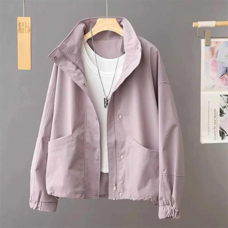 Femme Solid Color Casual Zipper Coat Spring Autumn Ladies High-end Stand Collar Jacket Korean Women Fashion Long Sleeves Outwear
Femme Solid Color Casual Zipper Coat Spring Autumn Ladies High-end Stand Collar Jacket Korean Women Fashion Long Sleeves Outwear