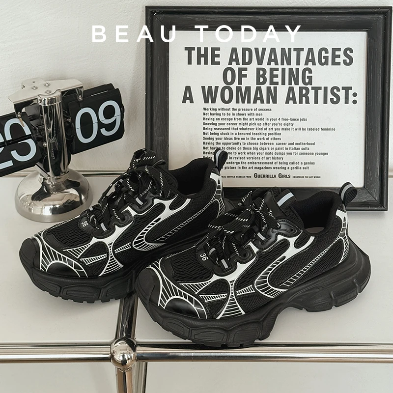 BEAUTODAY Casual Sneakers Women Breathable Mesh Mixed Colors Striped Design Thick Sole Platform 2023 Ladies Shoes Handmade 29478
BEAUTODAY Casual Sneakers Women Breathable Mesh Mixed Colors Striped Design Thick Sole Platform 2023 Ladies Shoes Handmade 29478