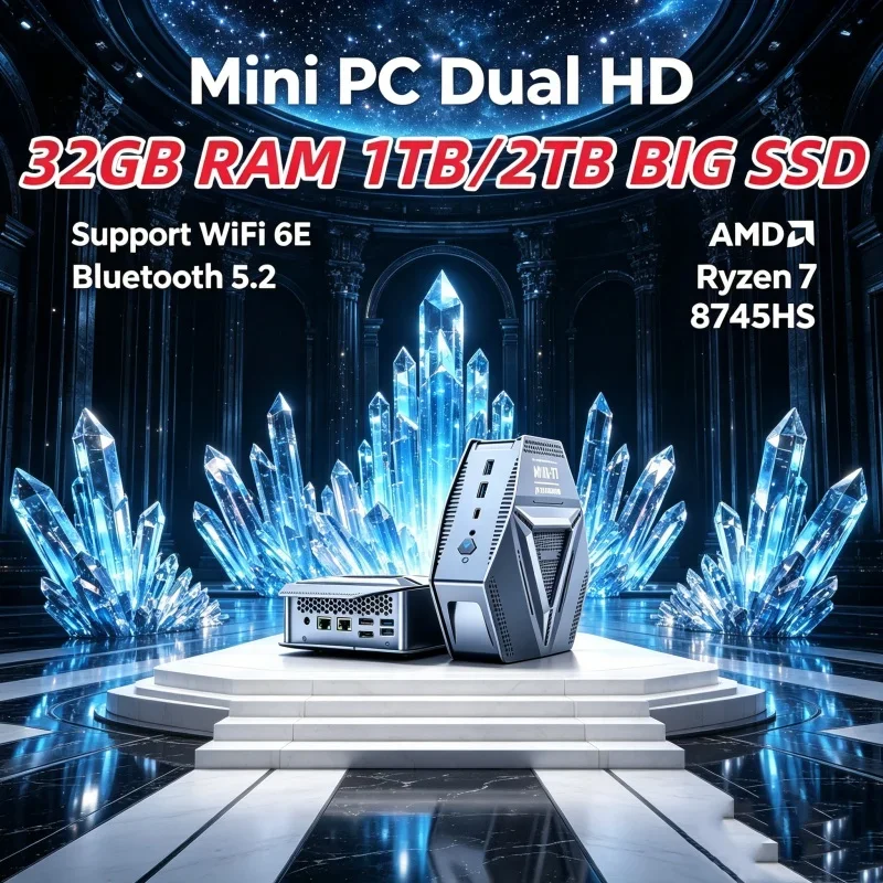 Chrysochrome Gaming Mini PC Intel Core AMD Ryzen 7 8745HS WIFI6 Type-C HD DP 2DDR5 Desktop Office/Home PC 4USB3.2 2*2.5G LAN
Chrysochrome Gaming Mini PC Intel Core AMD Ryzen 7 8745HS WIFI6 Type-C HD DP 2DDR5 Desktop Office/Home PC 4USB3.2 2*2.5G LAN