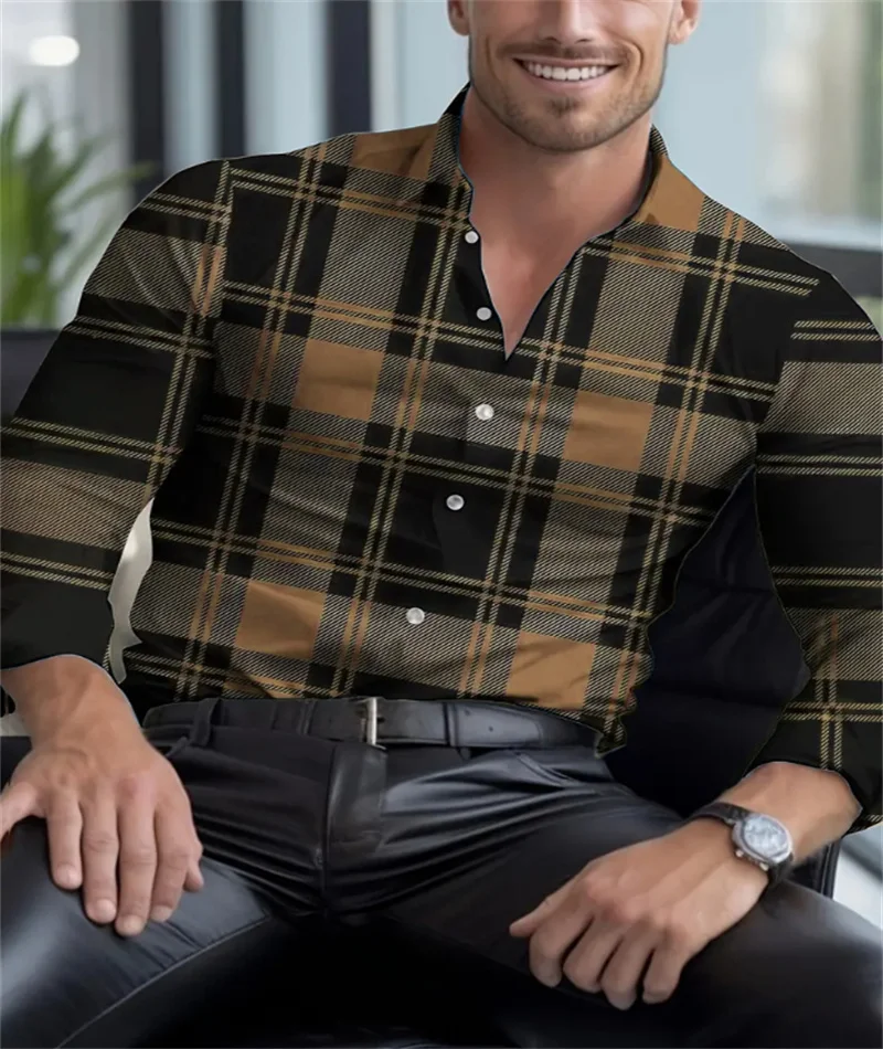 Men's shirt plaid 3d print shirt autumn and winter fashion lapel long sleeve button top fashion party holiday casual top
Men's shirt plaid 3d print shirt autumn and winter fashion lapel long sleeve button top fashion party holiday casual top