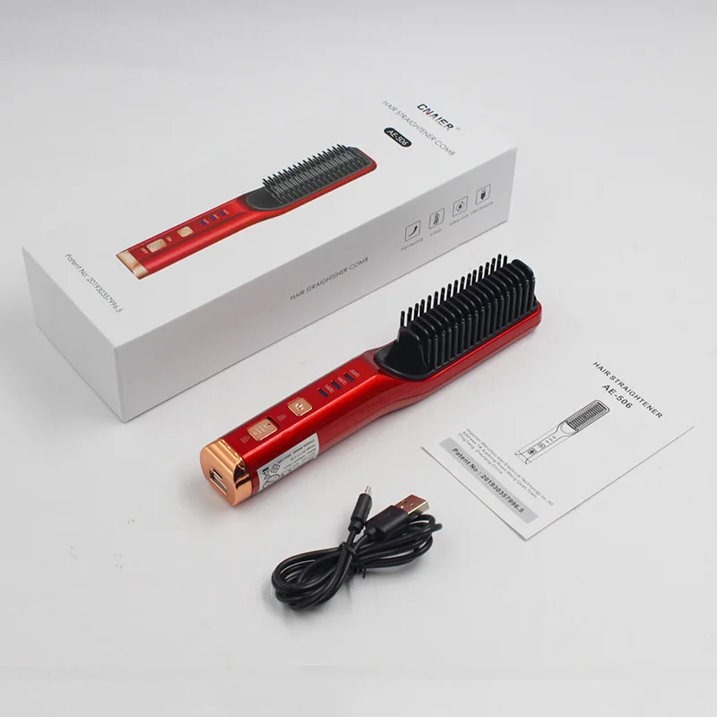 USB Wireless Charging Hair Straightening Comb Portable Ceramic Negative Ion Hair Straightener Beard Comb
USB Wireless Charging Hair Straightening Comb Portable Ceramic Negative Ion Hair Straightener Beard Comb