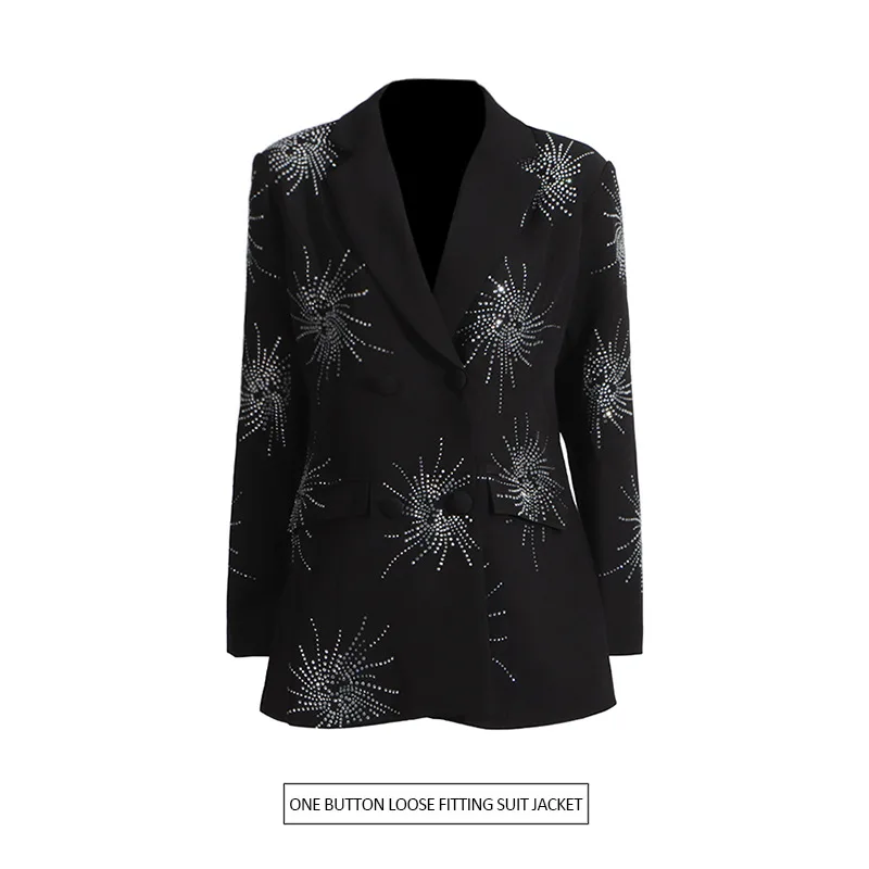 French temperament elegant blazer women's 2025 summer new heavy industry hot diamond fashion high-end V-neck suit
French temperament elegant blazer women's 2025 summer new heavy industry hot diamond fashion high-end V-neck suit