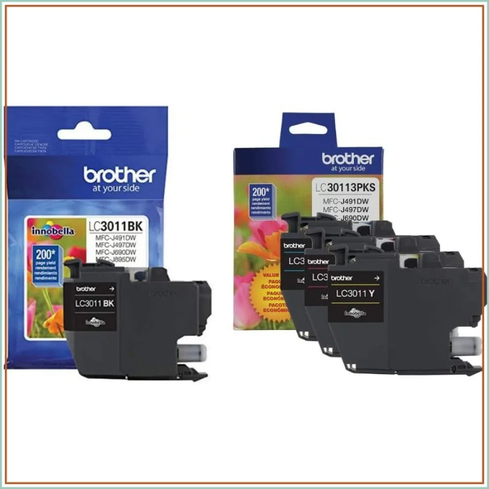 Standard Yield Black, Cyan, Magenta, Yellow Ink Cartridge Set for Select Brother Printers
Standard Yield Black, Cyan, Magenta, Yellow Ink Cartridge Set for Select Brother Printers