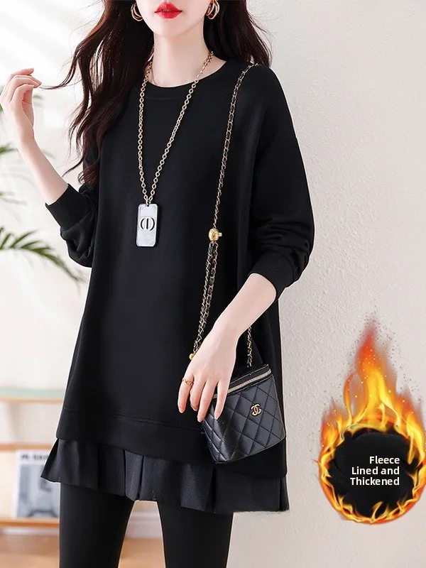 Свободный повседневный удлиненный свитшот для женщин в европейском стиле, осенне-зимняя новинка, с кружевной отделкой из органзы, топ-пуловер больших размеров
Свободный повседневный удлиненный свитшот для женщин в европейском стиле, осенне-зимняя новинка, с кружевной отделкой из органзы, топ-пуловер больших размеров