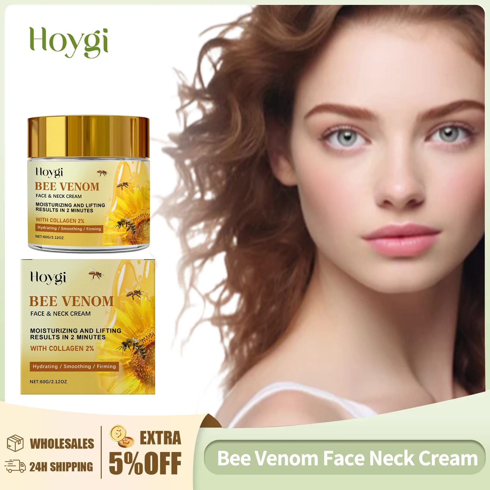 Bee Venom Face Neck Cream Reduce Fine Line Improve Sagging Skin Damaged Repair Firming Lifting Moisturizing Nourishing Skin Care
Bee Venom Face Neck Cream Reduce Fine Line Improve Sagging Skin Damaged Repair Firming Lifting Moisturizing Nourishing Skin Care