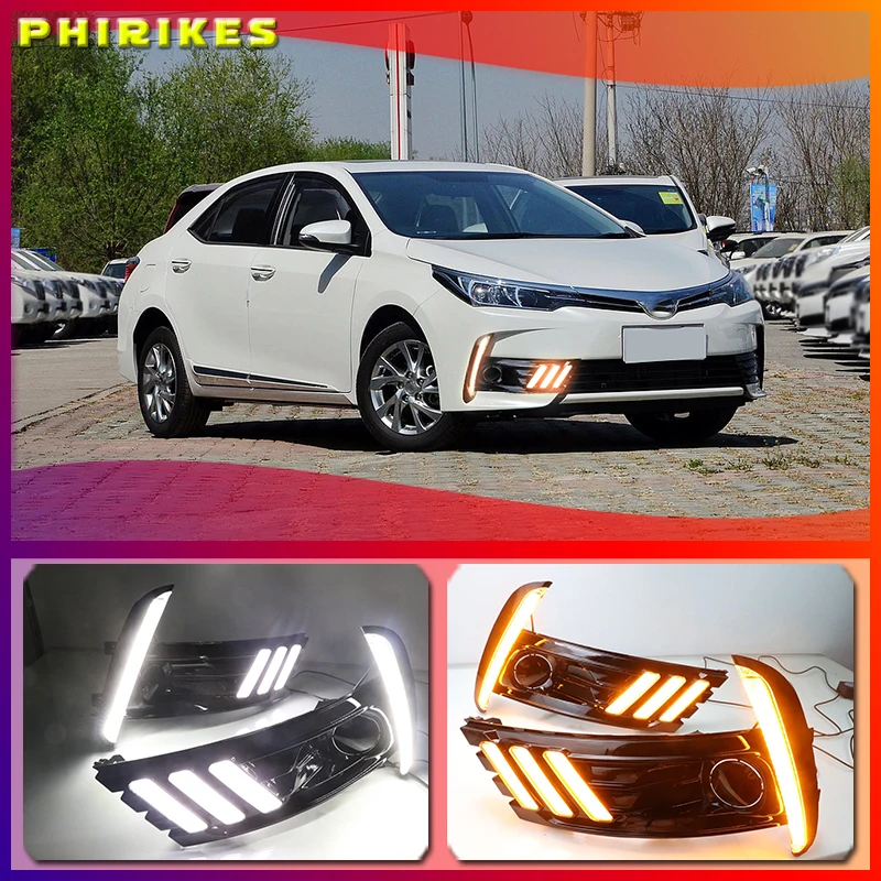 Car Led Daytime Running Lights For Toyota Corolla 2017 2018 fog lamp DC 12V ABS DRL with yellow turn signal lights
Car Led Daytime Running Lights For Toyota Corolla 2017 2018 fog lamp DC 12V ABS DRL with yellow turn signal lights