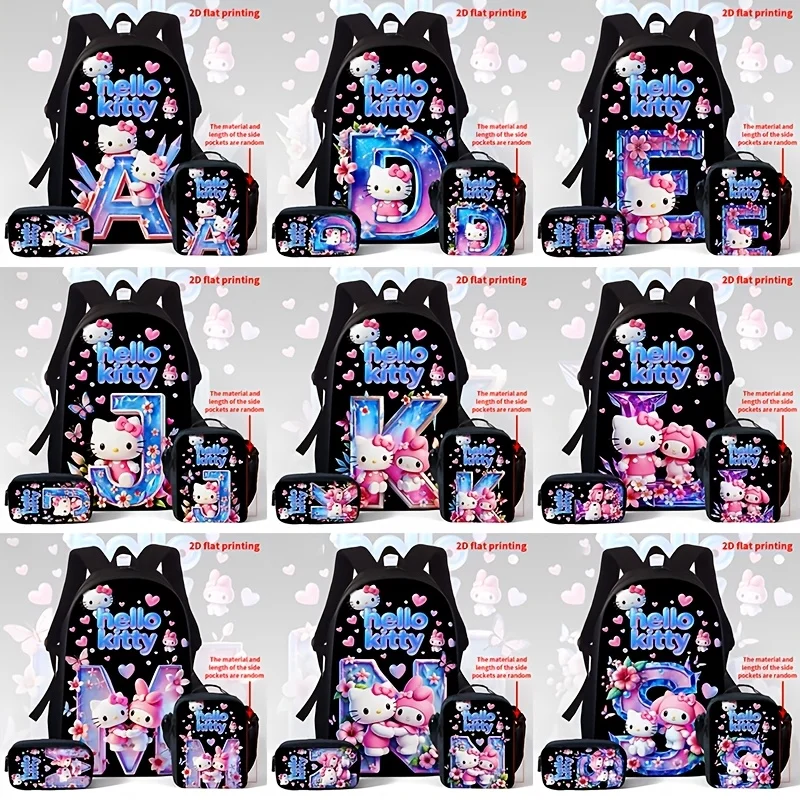 Hello Kitty Themed Casual Backpack Set Featuring 2D Graphic Prints, Zipper Design, Adjustable Straps, Suitable for Travel
Hello Kitty Themed Casual Backpack Set Featuring 2D Graphic Prints, Zipper Design, Adjustable Straps, Suitable for Travel