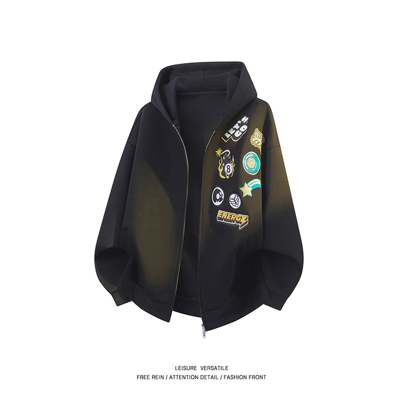 Повседневная ветрозащитная куртка для рыбалки, модная тенденция для пары, свободная удобная весенне-осенняя куртка с капюшоном и длинными рукавами с вышивкой
Повседневная ветрозащитная куртка для рыбалки, модная тенденция для пары, свободная удобная весенне-осенняя куртка с капюшоном и длинными рукавами с вышивкой