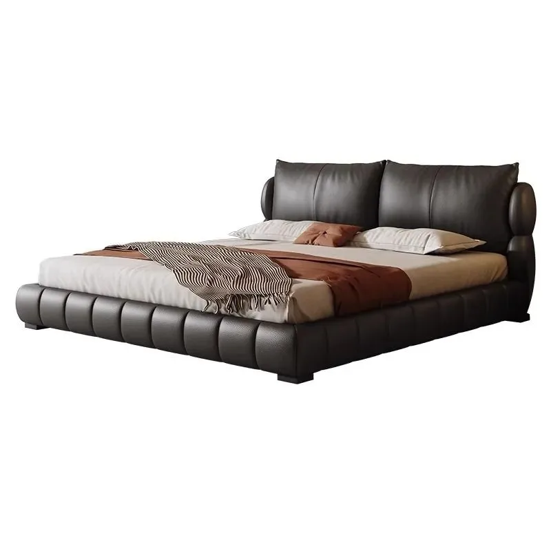 Leather bed Modern light luxury master bedroom double bed, high-end atmospheric black soft bag wedding bed
Leather bed Modern light luxury master bedroom double bed, high-end atmospheric black soft bag wedding bed