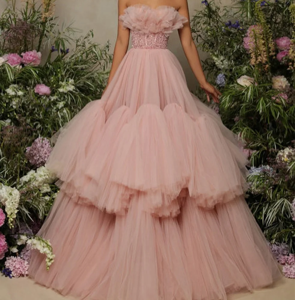 Sleeveless Tulle Sweetheart A-Line Panel Train Evening Dress Graceful Photo Color Crystal and Sequined Bespoke Occasion Gowns
Sleeveless Tulle Sweetheart A-Line Panel Train Evening Dress Graceful Photo Color Crystal and Sequined Bespoke Occasion Gowns