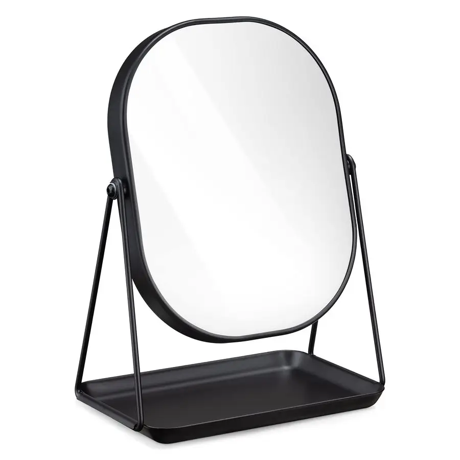 Vanity Mirror with Tray Table Top Mirror with Metal Stand and Storage 7 x 9 Mirror Size For Makeup, Tabletop, Desk Black Finish
Vanity Mirror with Tray Table Top Mirror with Metal Stand and Storage 7 x 9 Mirror Size For Makeup, Tabletop, Desk Black Finish