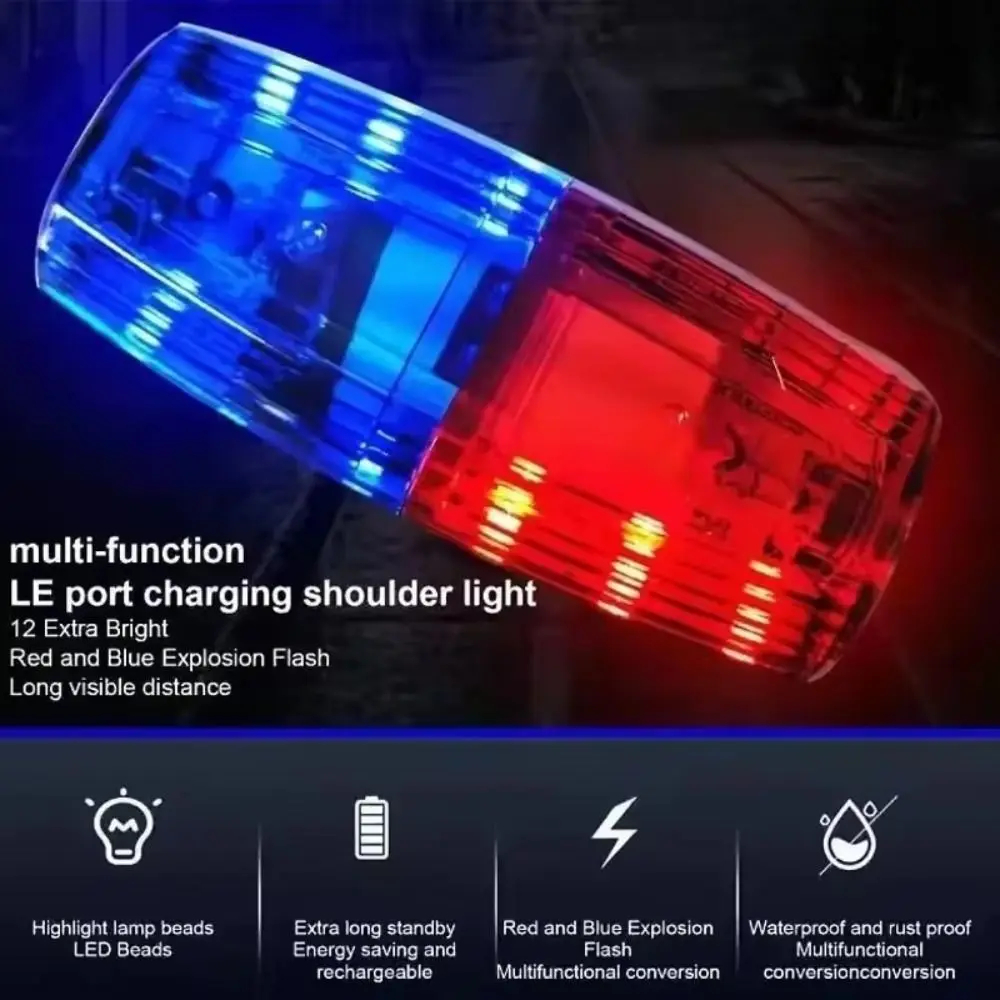 Red Blue LED Shoulder Warning Light Rechargeable Waterproof Clip-on Warning Light Small Flashing Shoulder Light
Red Blue LED Shoulder Warning Light Rechargeable Waterproof Clip-on Warning Light Small Flashing Shoulder Light
