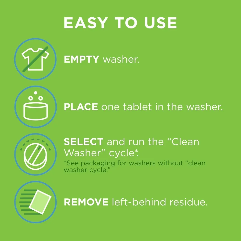 Washer Cleaner Tablets 5 Count Odor Eliminating Septic Safe Deep Clean High Efficiency Compatible Machine Maintenance
Washer Cleaner Tablets 5 Count Odor Eliminating Septic Safe Deep Clean High Efficiency Compatible Machine Maintenance