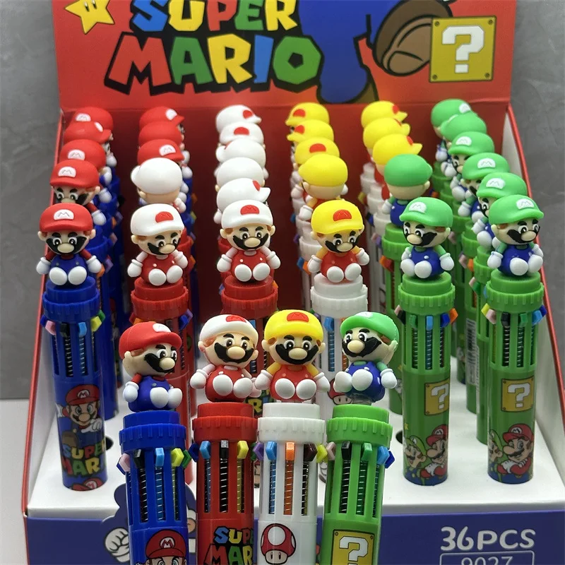 18/36pcs Cartoon Mario Pen 10 Colors Ballpoint Pen Cute Cartoon Gel Pen Student Supplies Stationery Gift
18/36pcs Cartoon Mario Pen 10 Colors Ballpoint Pen Cute Cartoon Gel Pen Student Supplies Stationery Gift
