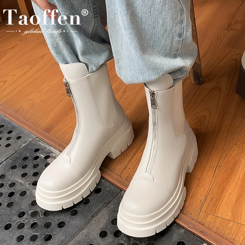 Taoffen Women Ankle Boots 2023 New Real Leather Zip Chunky Ins Chic Woman Shoes Fashion Club Short Boots Footwear Size 34-39
Taoffen Women Ankle Boots 2023 New Real Leather Zip Chunky Ins Chic Woman Shoes Fashion Club Short Boots Footwear Size 34-39