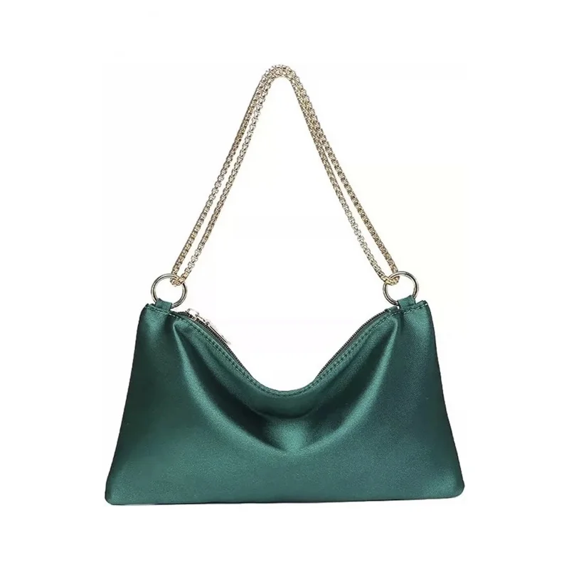 European and American solid color satin imitation silk women's niche minimalist chain underarm clutch party evening bag
European and American solid color satin imitation silk women's niche minimalist chain underarm clutch party evening bag