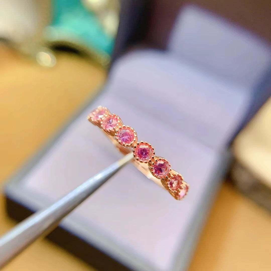 Natural Pink Sapphire Ring for Women 2.5mm 18K Gold Plated Genuine Sapphire Ring 925 Silver Gemstone Jewelry
Natural Pink Sapphire Ring for Women 2.5mm 18K Gold Plated Genuine Sapphire Ring 925 Silver Gemstone Jewelry