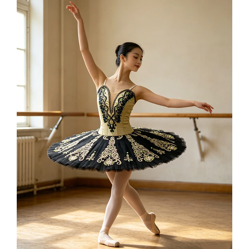 Adult Black Gold Roymanda Classical Pancake Tutu Girls Paquita YAGP Professional Ballet Tutu costume for Women 11 layer BT9094
Adult Black Gold Roymanda Classical Pancake Tutu Girls Paquita YAGP Professional Ballet Tutu costume for Women 11 layer BT9094